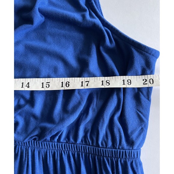 Lane Bryant Sleeveless Stretch Dress V Neck Blue Shimmer size 14/16 - Picture 11 of 11